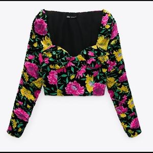 Zara crop top. Long sleeve